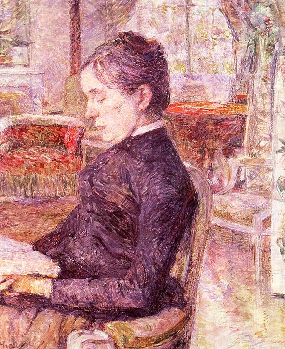  Henri  Toulouse-Lautrec The Reading Room at the Chateau de Malrome China oil painting art